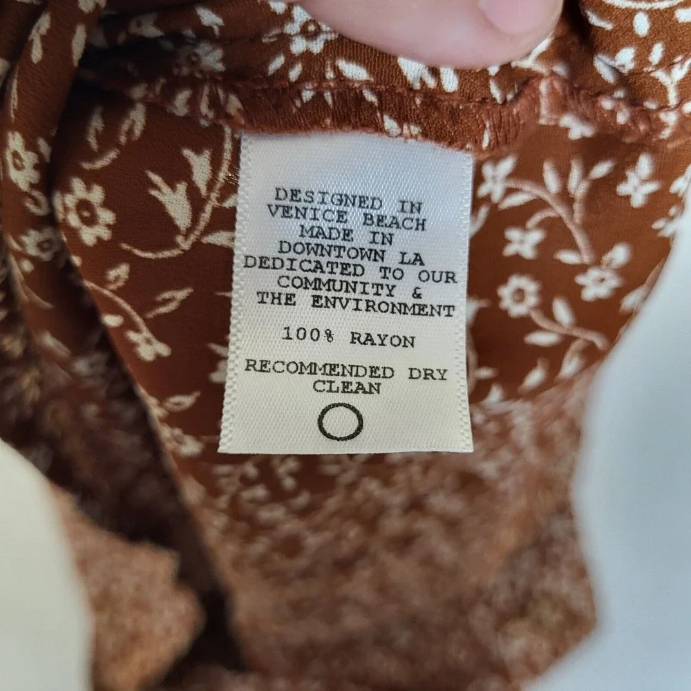Flynn Skye Dreamy Women's brown white Floral Maxi Dress Size XS
